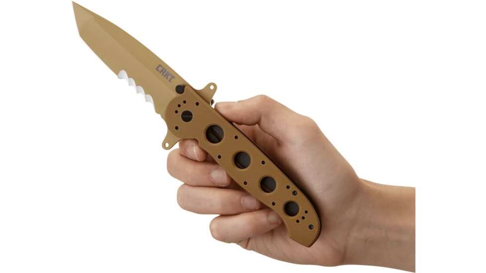CRKT M16-14 Big Dog Special Forces Veff Desert Tanto Folding Knife, Desert Tan M16-14DSFG