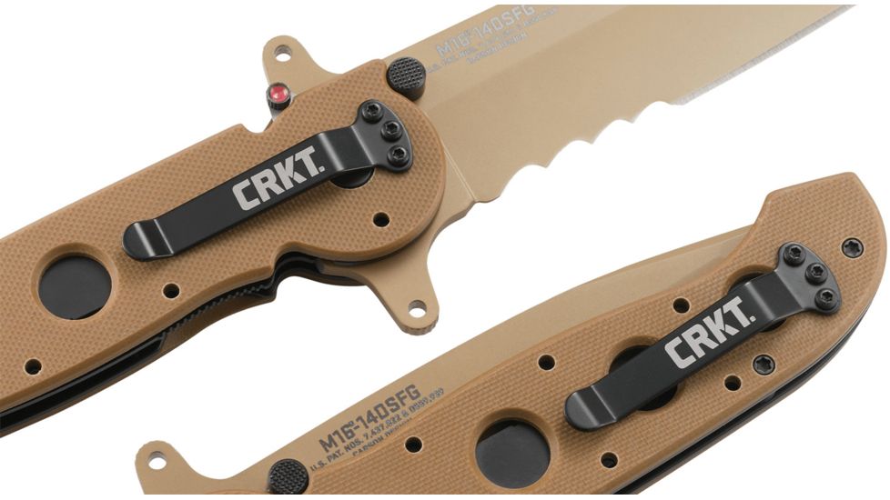 CRKT M16-14 Big Dog Special Forces Veff Desert Tanto Folding Knife, Desert Tan M16-14DSFG