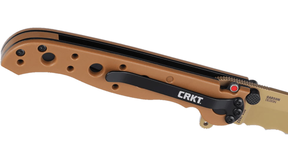 CRKT M16?10 Folding Knife, 3.03in, D2 Tool Steel Blade, Tanto Blade, Tan G10 Handle, M16-10DZ