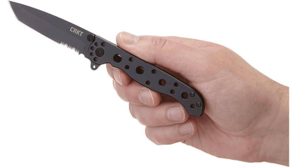 CRKT M1610-SS Carson EDC Stainless Steel Tanto Folder Knife, Triple Point, Black EDP Blade M16-10KS