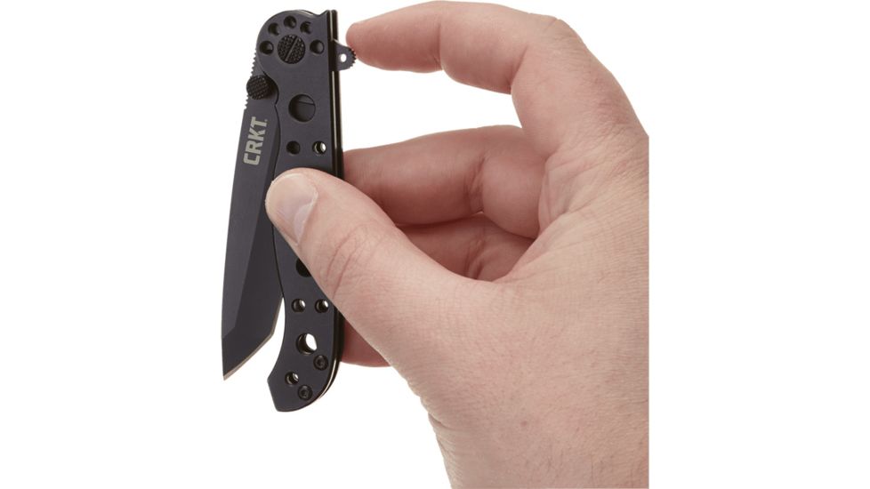 CRKT M1610-SS Carson EDC Stainless Steel Tanto Folder Knife, Triple Point, Black EDP Blade M16-10KS