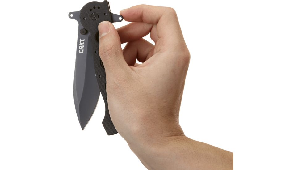 CRKT M21 Folding Knife, Drop Point Veff Combo Edge, Black TitanNitride Blade/Handle M21-14SFG