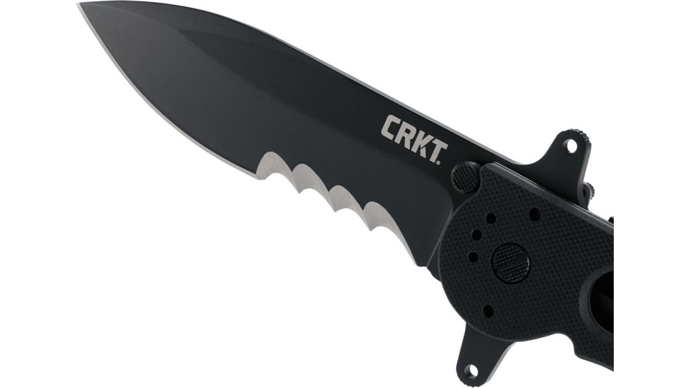 CRKT M21 Folding Knife, Drop Point Veff Combo Edge, Black TitanNitride Blade/Handle M21-14SFG