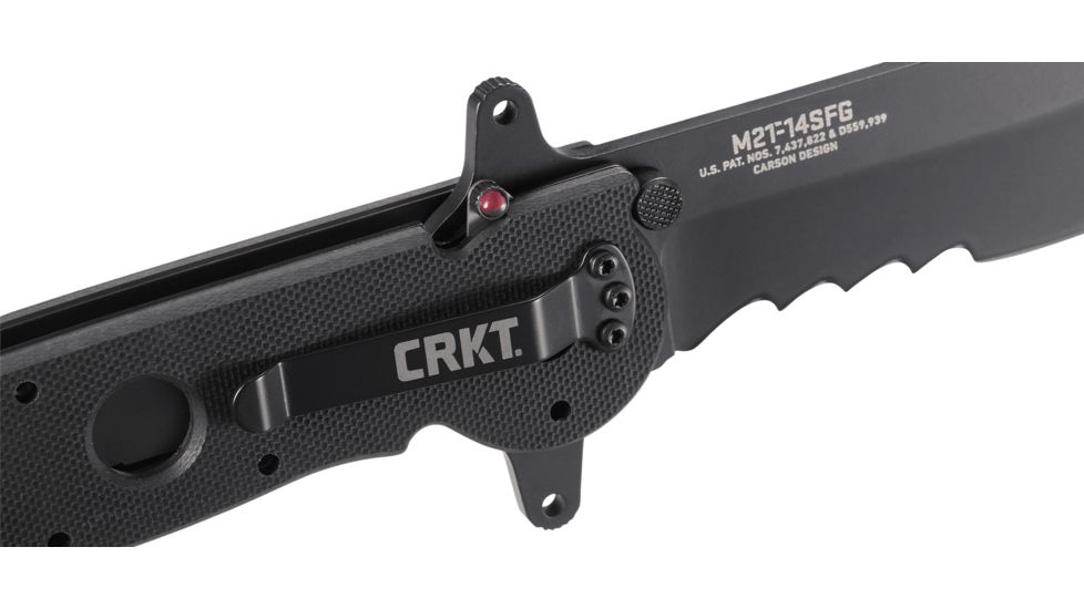 CRKT M21 Folding Knife, Drop Point Veff Combo Edge, Black TitanNitride Blade/Handle M21-14SFG