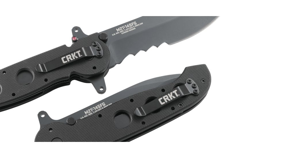 CRKT M21 Folding Knife, Drop Point Veff Combo Edge, Black TitanNitride Blade/Handle M21-14SFG