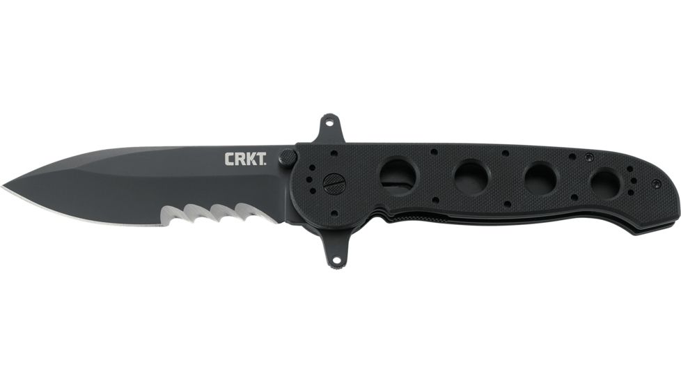 CRKT M21 Folding Knife, Drop Point Veff Combo Edge, Black TitanNitride Blade/Handle M21-14SFG