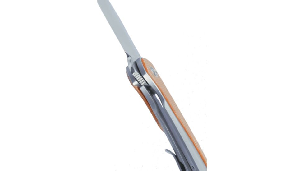 CRKT Padawan, Folding Knife, Satin Finish, Silver, Brown and Silver Handle, Plain Edge 3.01, Sandvik 14C28N Blade Steel, Frame Lock