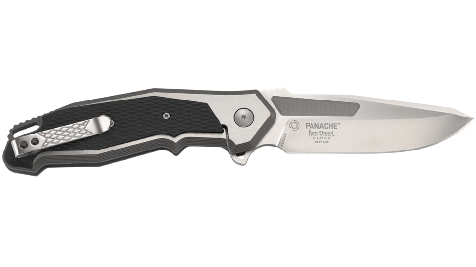 CRKT Panache, Designed By Ken Onion in Kaneohe, Folding Knife W/Frame Lock, 3.67in, Plain Edge, Satin Finish, inlay - Black Carbon Fiber Handle, K530TXP
