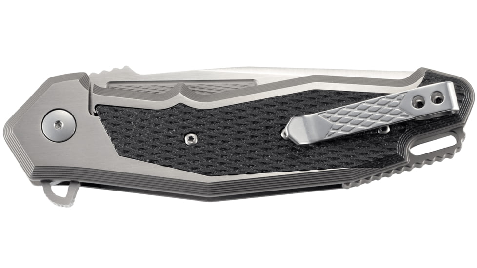 CRKT Panache, Designed By Ken Onion in Kaneohe, Folding Knife W/Frame Lock, 3.67in, Plain Edge, Satin Finish, inlay - Black Carbon Fiber Handle, K530TXP
