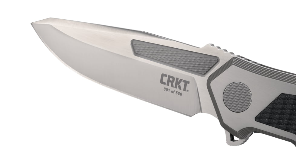CRKT Panache, Designed By Ken Onion in Kaneohe, Folding Knife W/Frame Lock, 3.67in, Plain Edge, Satin Finish, inlay - Black Carbon Fiber Handle, K530TXP
