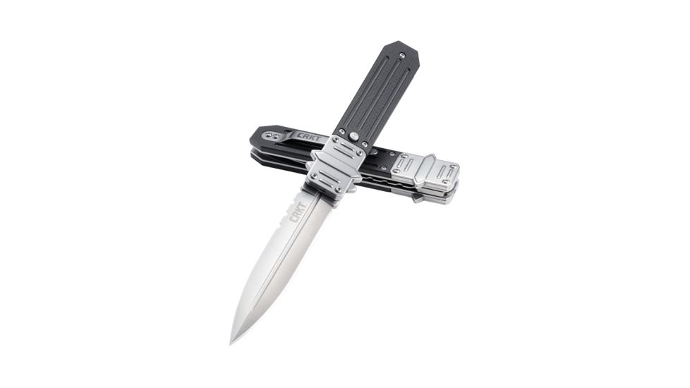 CRKT Psych, Designed By Ken Steigerwalt in Orangeville, Folding Knife W/Glide Lock, 3.96in, Plain Edge, Satin Finish, 7421