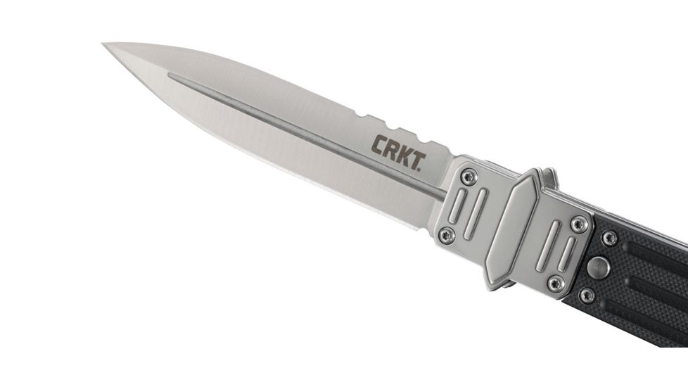 CRKT Psych, Designed By Ken Steigerwalt in Orangeville, Folding Knife W/Glide Lock, 3.96in, Plain Edge, Satin Finish, 7421
