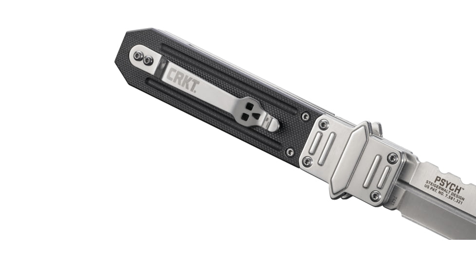 CRKT Psych, Designed By Ken Steigerwalt in Orangeville, Folding Knife W/Glide Lock, 3.96in, Plain Edge, Satin Finish, 7421