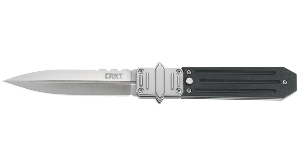 CRKT Psych, Designed By Ken Steigerwalt in Orangeville, Folding Knife W/Glide Lock, 3.96in, Plain Edge, Satin Finish, 7421