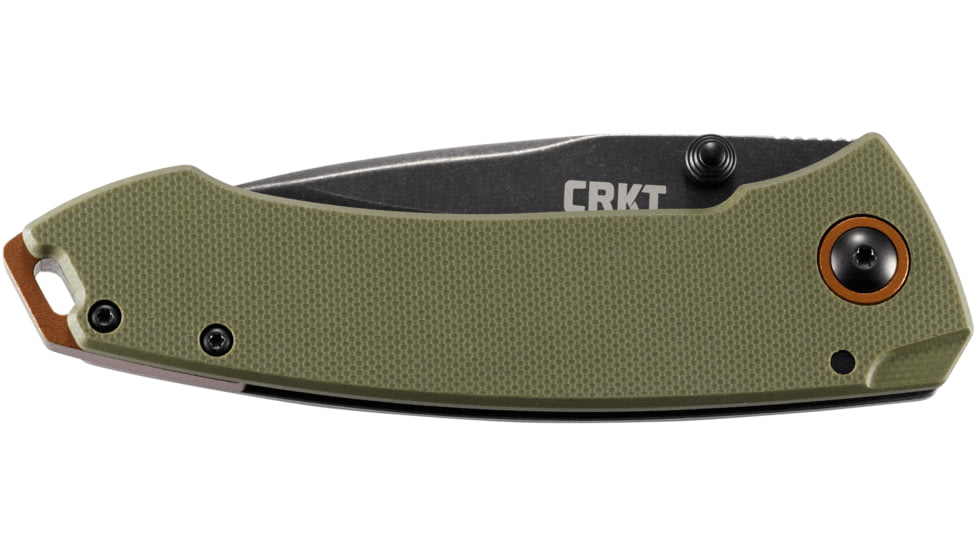 CRKT Tuna Designed By Lucas Burnley in Orleans, Folding Knife W/Frame Lock, 3.22in, Plain Edge, Stonewash Finish, 2520