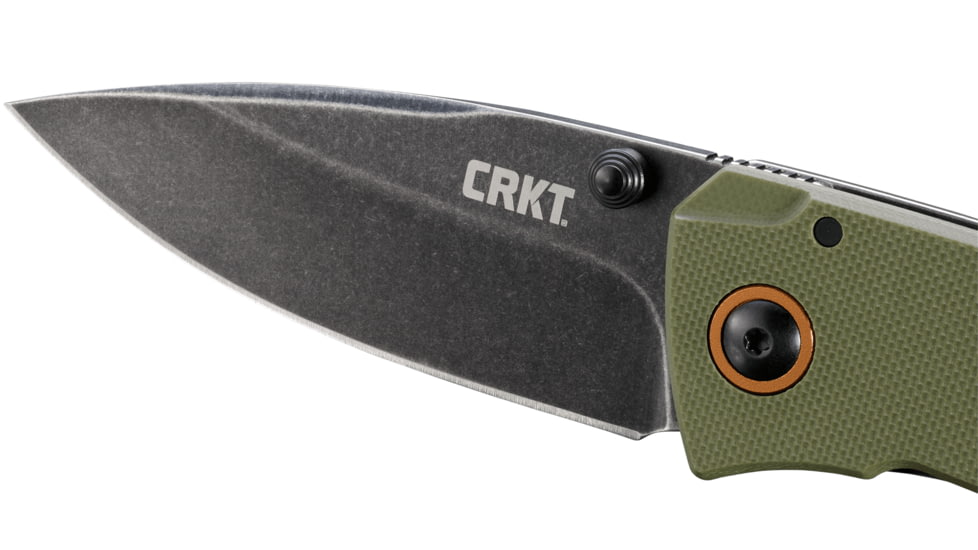 CRKT Tuna Designed By Lucas Burnley in Orleans, Folding Knife W/Frame Lock, 3.22in, Plain Edge, Stonewash Finish, 2520