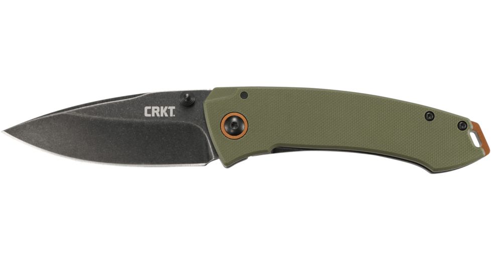 CRKT Tuna Designed By Lucas Burnley in Orleans, Folding Knife W/Frame Lock, 3.22in, Plain Edge, Stonewash Finish, 2520