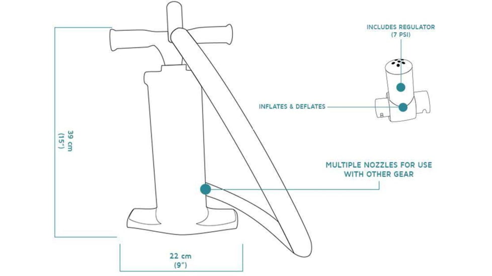 Crua Outdoors Double Action Universal Pump, Black, PUMP-01