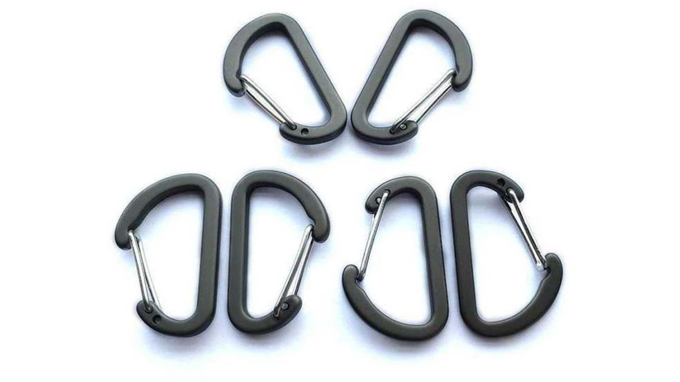 Crua Outdoors Mini Carabiners 6 Pack, Black, M-CAR-06