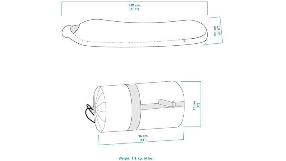 Crua Outdoors Mummy Sleeping Bag, Green, MSB-23