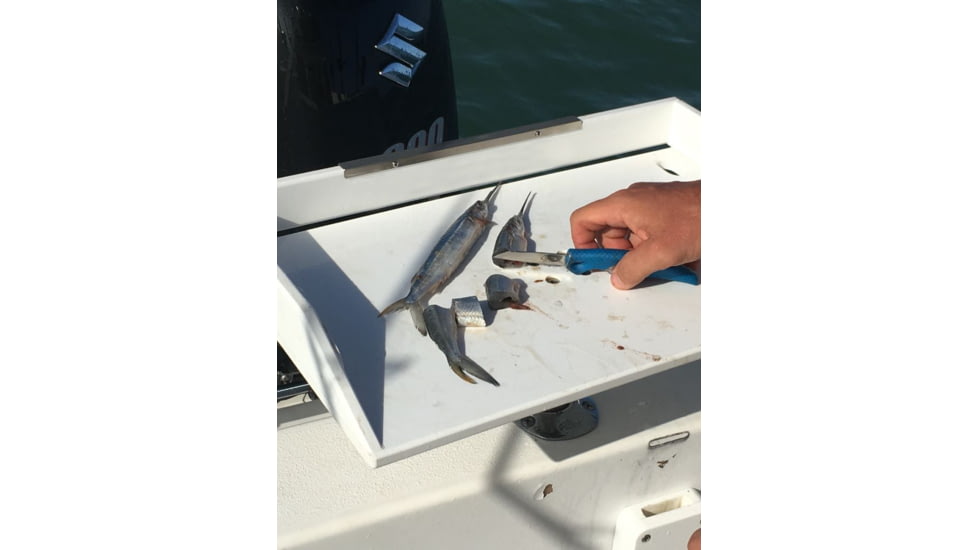 Cuda 2.5in Titanium Bonded Bait Knive, Titanium Bonded Blade, Non-Slip Cuda Scale Pattern Grips, 18834