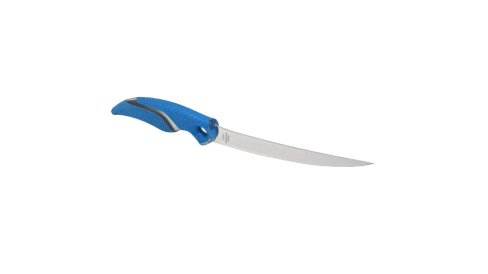 Cuda 6in Titanium Bonded Curved Boning Knive, Titanium Bonded Blade, Non-Slip Cuda Scale Pattern, 18833