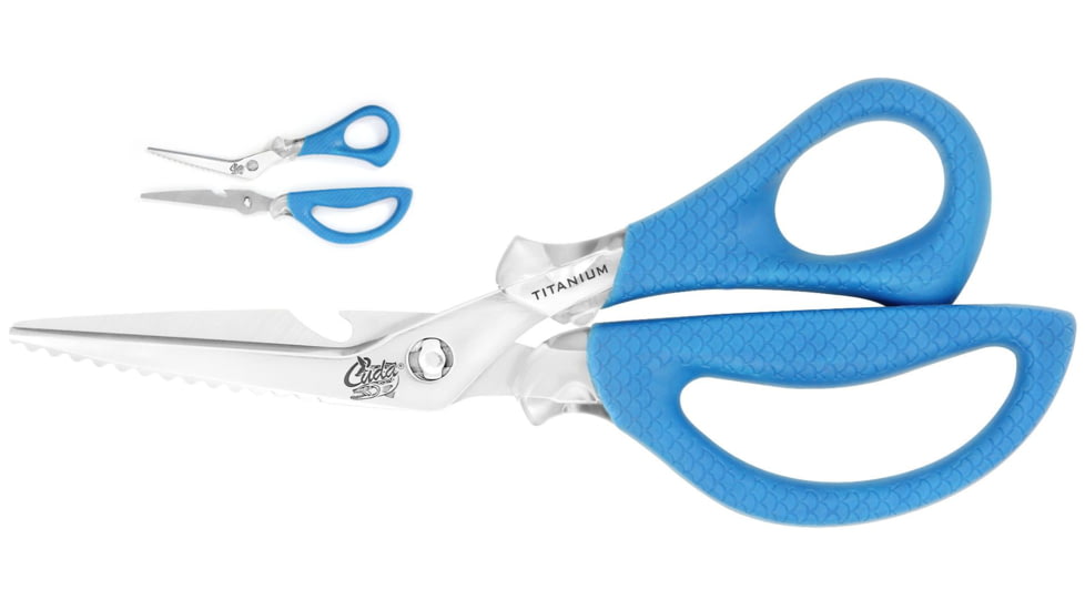 Cuda 8in Titanium Bonded Detachable Marine Shear, Titanium Bonded Blades,Integrated Fish Scaler And Bottle Opener, 18854