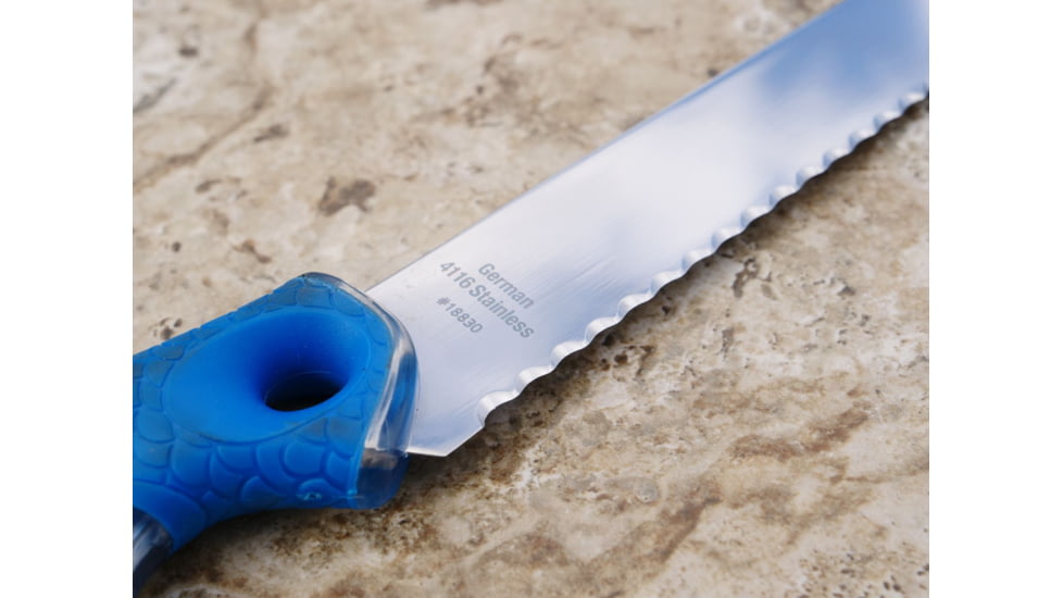 Cuda 9in Titanium Bonded Chunk Knive, Titanium Bonded Blade, Non-Slip Cuda Scale Pattern Grips, 18830