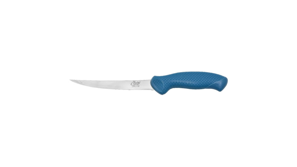Cuda AquaTuff Curved Boning Knife with Blade Cover, Blue, 6in, 23049