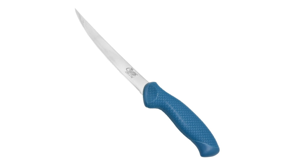 Cuda AquaTuff Curved Boning Knife with Blade Cover, Blue, 6in, 23049