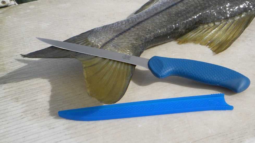 Cuda AquaTuff Fillet Knife with Blade Cover, Blue, 7in, 23064
