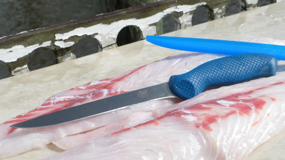 Cuda AquaTuff Fillet Knife with Blade Cover, Blue, 7in, 23064