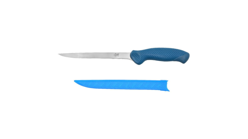 Cuda AquaTuff Fillet Knife with Blade Cover, Blue, 7in, 23064