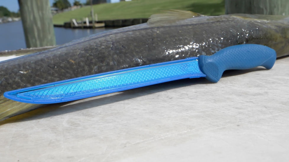 Cuda AquaTuff Fillet Knife with Blade Cover, Blue, 9in, 23047