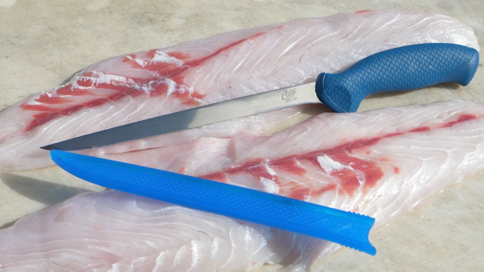 Cuda AquaTuff Fillet Knife with Blade Cover, Blue, 9in, 23047