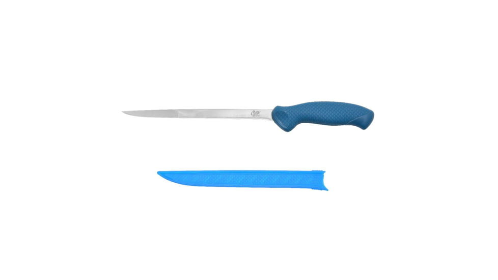 Cuda AquaTuff Fillet Knife with Blade Cover, Blue, 9in, 23047