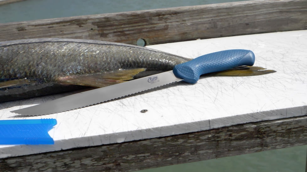 Cuda AquaTuff Serrated Utility Knife with Blade Cover, Blue, 9in, 23048