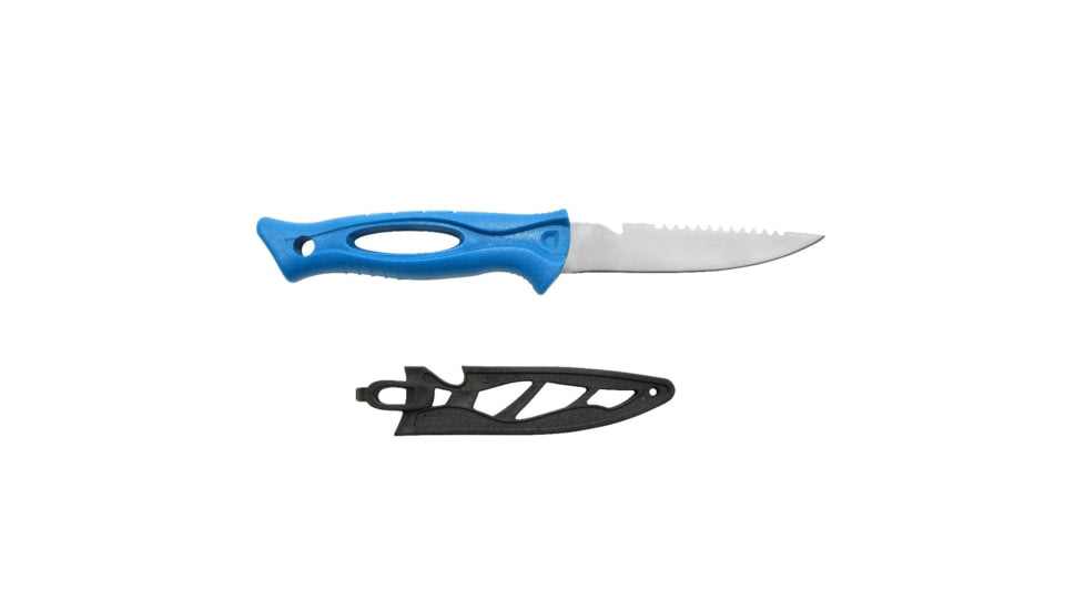 Cuda Bait/Utility Knives with Blade Covers, Bucket of 24 pcs, Blue/Grey, 4in, 23083