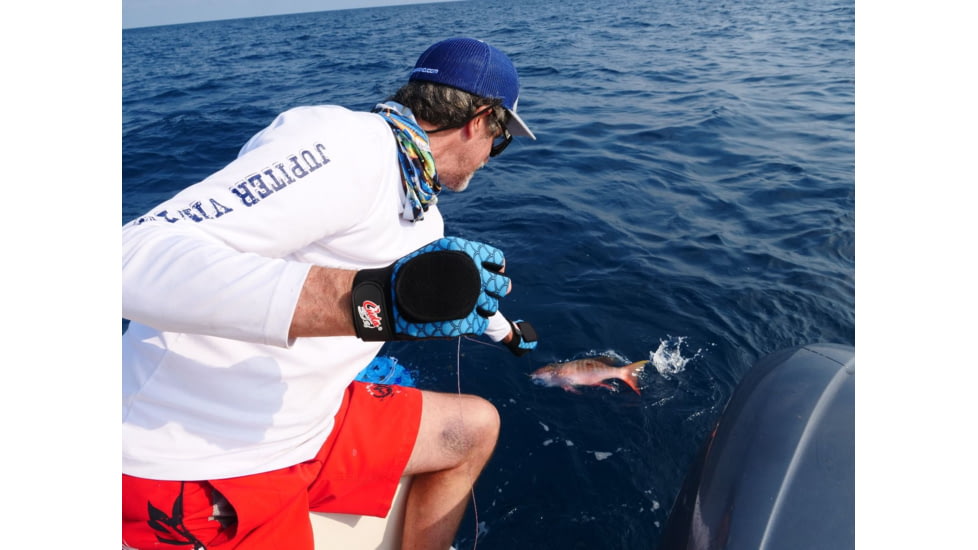 Cuda Cool and Dry Fingerless Gloves, Blue/Black, One Size, 23034