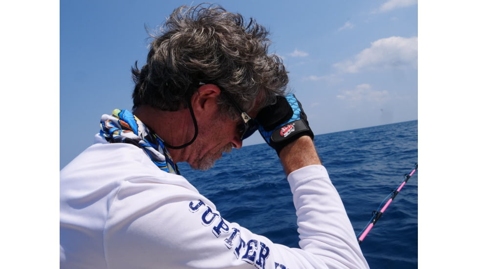 Cuda Cool and Dry Fingerless Gloves, Blue/Black, One Size, 23034