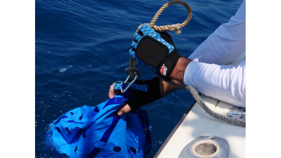 Cuda Cool and Dry Fingerless Gloves, Blue/Black, One Size, 23034