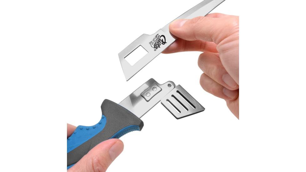 Cuda Interchangeable Knife Set, 4in/ 7in/ Fillet Blades, Handle and Sheath, Blue/Grey, 23070