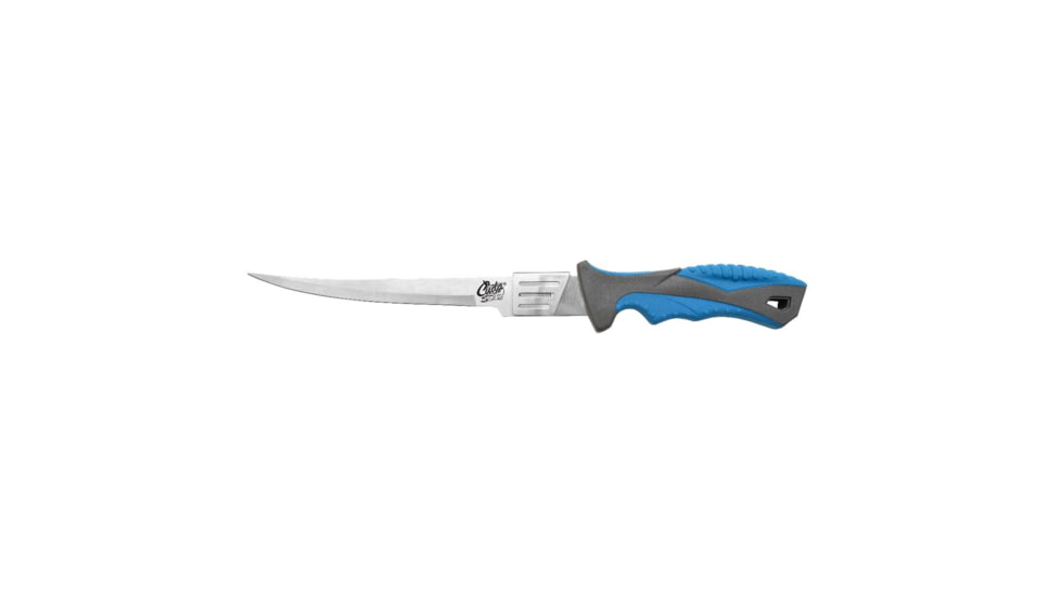 Cuda Interchangeable Knife Set, 4in/ 7in/ Fillet Blades, Handle and Sheath, Blue/Grey, 23070