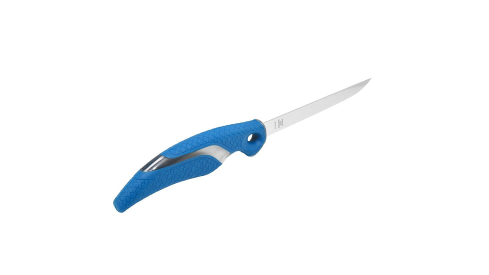 Cuda Knives Cuda 7 in Fillet With Sheath Fixed Blade Knife, 7in, German 4116 Steel, Standard Edge, Blue, Synthetic Handle, 18124