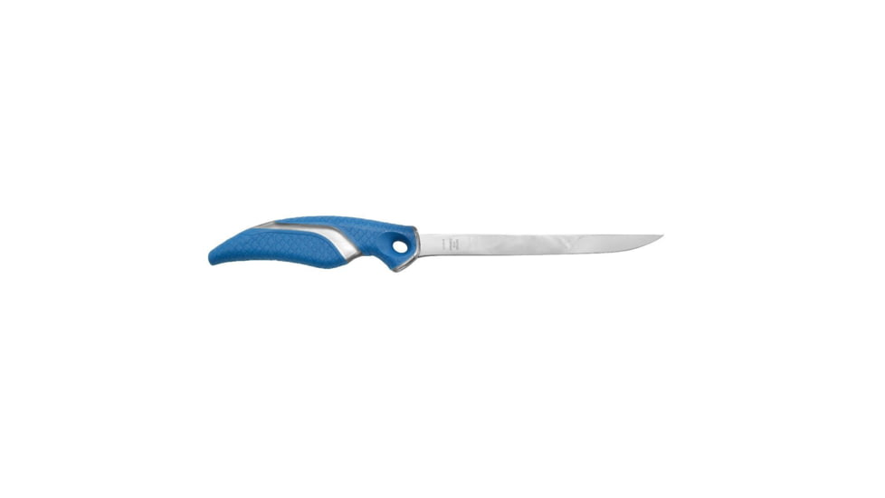 Cuda Knives Cuda 7 in Fillet With Sheath Fixed Blade Knife, 7in, German 4116 Steel, Standard Edge, Blue, Synthetic Handle, 18124