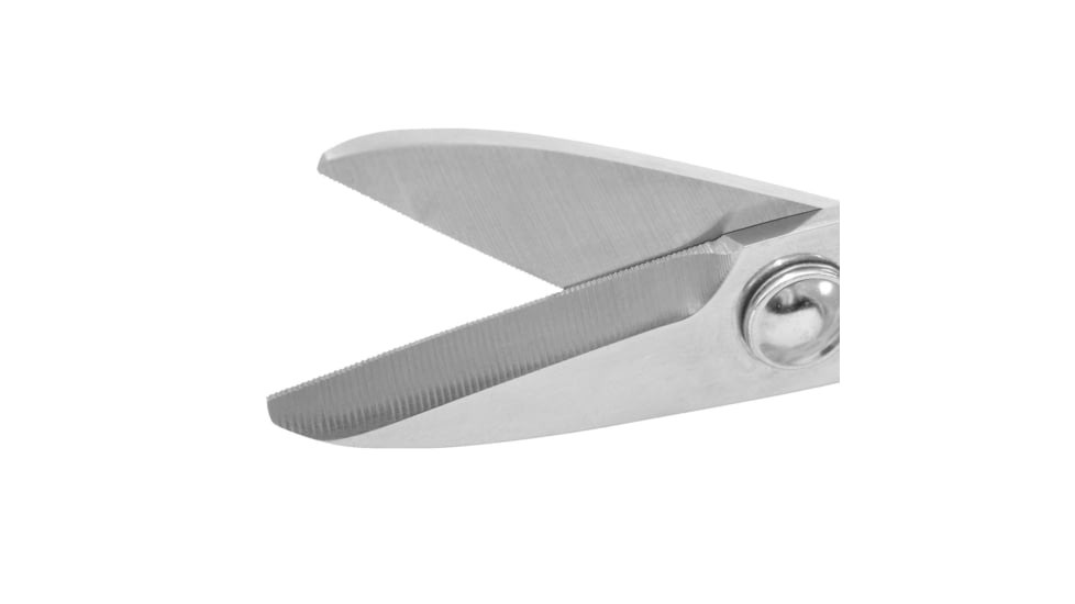 Cuda Knives Cuda Large Braid Shear, 5.25in Overall, Cuts Braid, Dual Serrated Blades, Blue Non Slip Cuda Pattern Grips, 18362