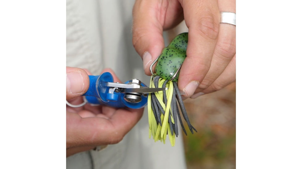 Cuda Knives Cuda Mini Snip, 5.25 overall, Blue non-slip Cuda pattern synthetic handle, 23028