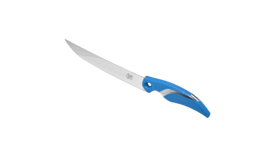 Cuda Knives Cuda Semi Flex Fillet 10 in Fixed Blade Knife, 10in, German 4116 Steel, Standard Edge, Blue, Synthetic Handle, 18120