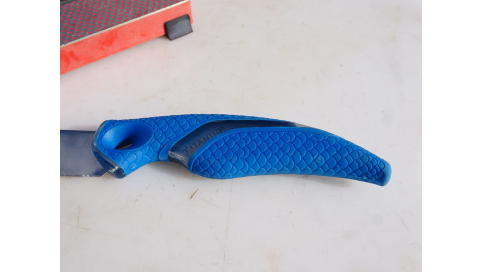 Cuda Knives Cuda Semi Flex Fillet 10 in Fixed Blade Knife, 10in, German 4116 Steel, Standard Edge, Blue, Synthetic Handle, 18120