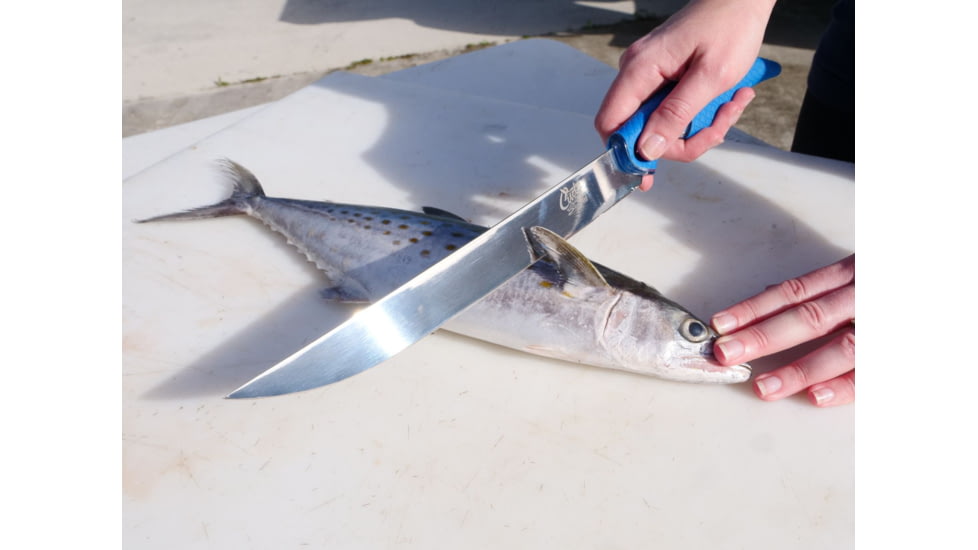 Cuda Knives Cuda Semi Flex Fillet 10 in Fixed Blade Knife, 10in, German 4116 Steel, Standard Edge, Blue, Synthetic Handle, 18120